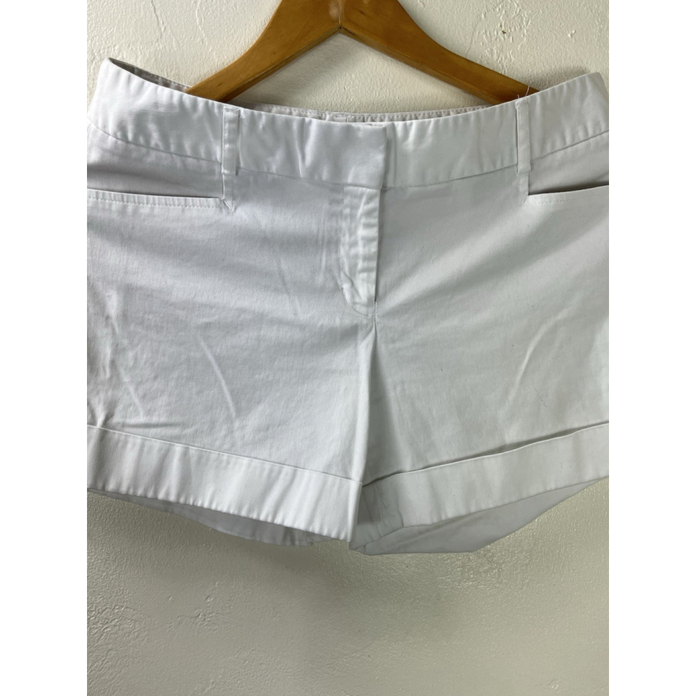 express chino shorts womens size 4 flat front mid rise white - Picture 11 of 11